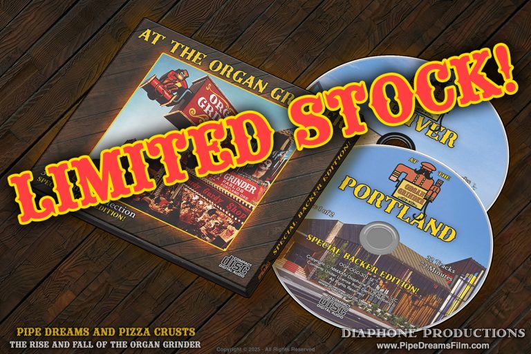 Organ Grinder CD inventory is running low – get yours today